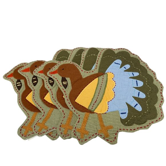 Pottery Barn Other - POTTERY BARN Kids Turkey Placemats Set 4 Country Fall Decor Thanksgiving